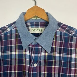 Orvis Plaid Button Up Shirt Medium M